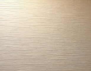 Light beige wall horizontal wavy decorative plaster texture. Modern interior background surface shows subtle shiny effect. Abstract design element provides stylish backdrop for renovation, room