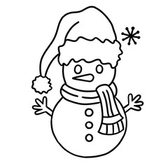 christmas snowman line art