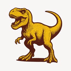 Naklejka premium Vintage roaring dinosaur illustration