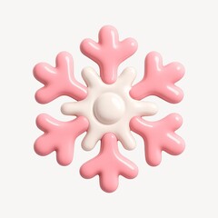 Obraz premium Playful pink and white snowflake
