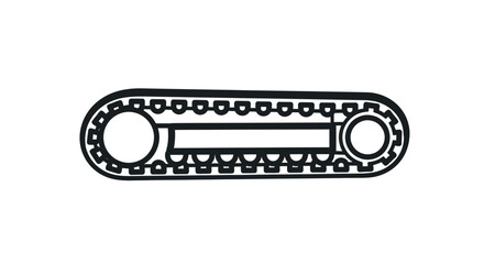 Monochrome Vector Icon of a Continuous Track System.
