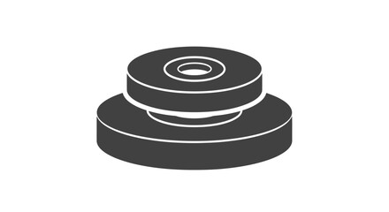 Stylized Isometric Icon of a Stacked Circular Object.