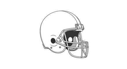 White Football Helmet with Facemask and Ear Protection Sports Gear.