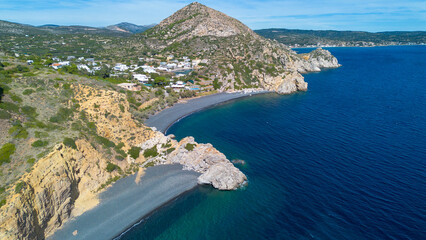 Obraz premium Volcano beach Mavra Volia Emporios on Chios island