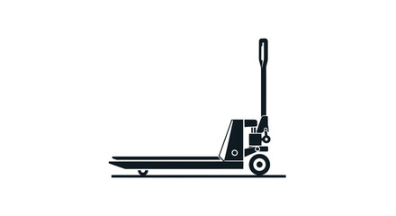 Black and White Pallet Jack Illustration for Material Handling.
