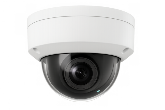 White security camera recording with transparent background