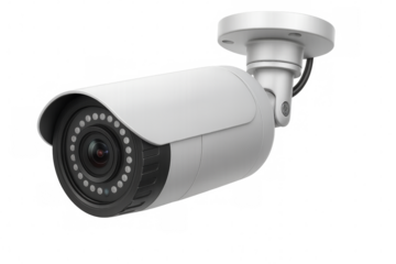 Modern security camera observing with transparent background