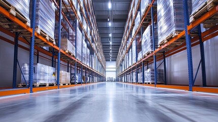 Temperature controlled warehouse featuring storage racks adjacent to cold storage units