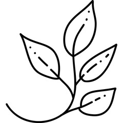 Stylized Line Art Illustrations Featuring Leaves and Branches, A Botanical Design Inspired by Nature