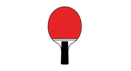 Red Ping Pong Paddle with Black Handle for Table Tennis Game.