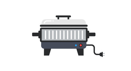 Modern Electric Indoor Grill with Lid and Power Cord.