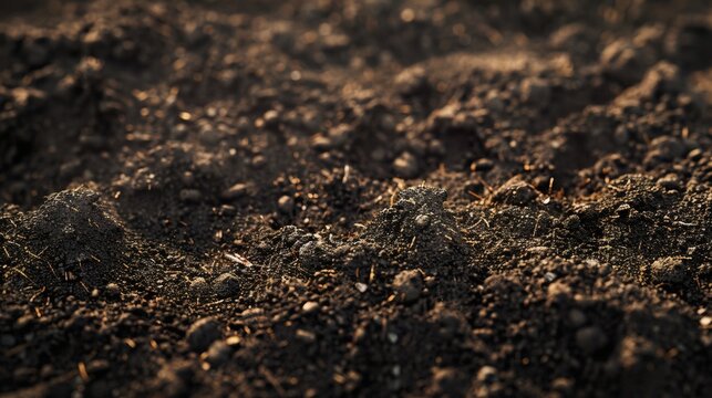 Dark brown soil texture background image