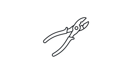 Simple Outline Illustration of Adjustable Slip-Joint Pliers.