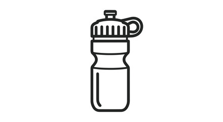 Simple black outline icon of a sports water bottle with a cap and handle.