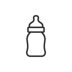 Baby bottle, linear icon. Infant feeding and childcare concept. Line with editable stroke.