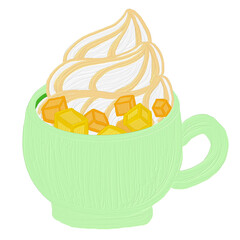 cup of mango yogurt ice cream (oil paint)
