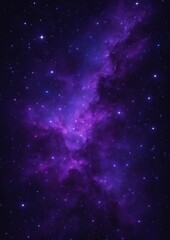 Fototapeta premium Vibrant cosmic purple nebula illustration.