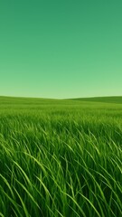 Obraz premium Vibrant green grassy field landscape.