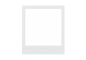 Blank instant photo frame PNG isolated on transparent background, retro style picture border for memories and creative design use