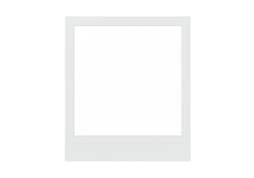 Blank instant photo frame PNG isolated on transparent background, retro style picture border for memories and creative design use