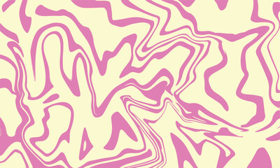 Abstract horizontal background with colorful waves. Trendy vector illustration in style retro 60s, 70s. Pink and beige colors