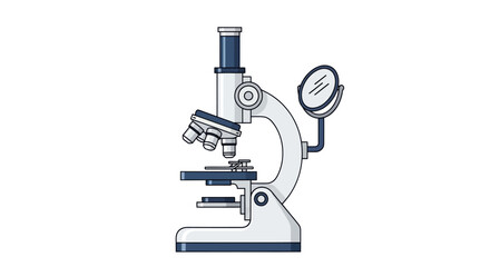 Detailed Illustration of a Classic Laboratory Microscope.
