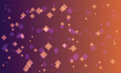 Scattered Orange and Purple Diamonds on Gradient Background