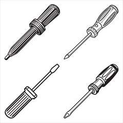 Fototapeta premium screwdriver set vector with a white background