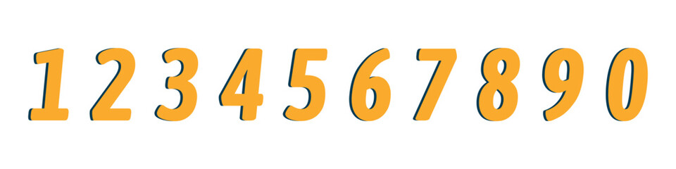 Set of colorful numbers. Vector illustration. Template elements for greeting card, web design. Mathematics educational children game.