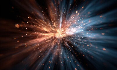 Naklejka premium Abstract explosion of light and particles