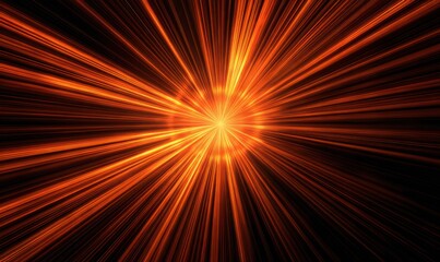 Fototapeta premium Abstract radiating burst of orange light