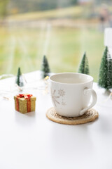 mug christmas gift box and decorations