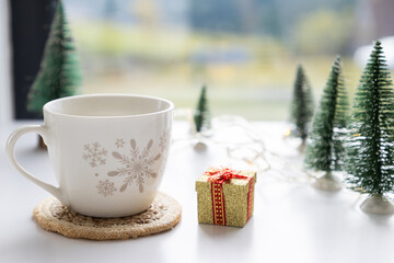 mug christmas gift box and decorations