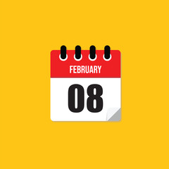 February 8 Calendar Date Icon