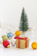 christmas gift box and decorations