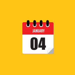 January 4th Calendar Date Icon