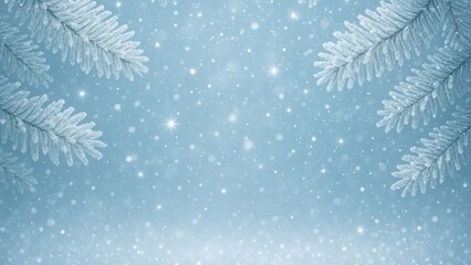 Obraz premium Frosty pine branches wintery desktop wallpaper