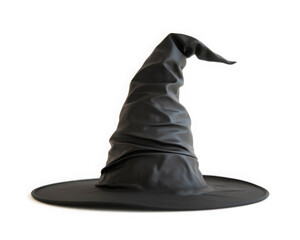 Black witch hat on white background a classic costume accessory perfect for Halloween or a magical theme