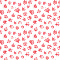 Winter seamless pattern with white snowflakes on color background. Vector illustration for fabric, textile wallpaper, posters, gift wrapping paper. Christmas vector illustration. Falling snow.