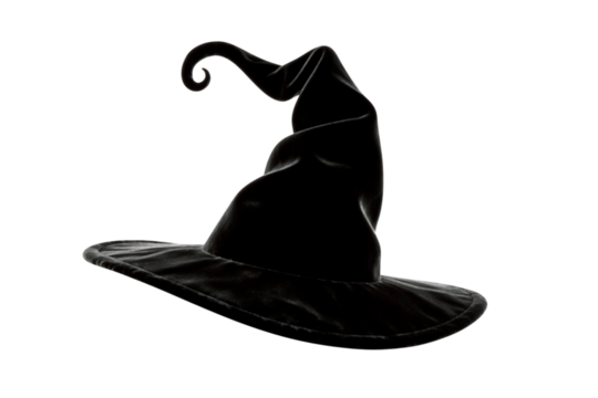 black witch hat on a white background