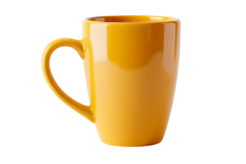 yellow cup isolated on white