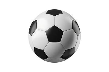 Fototapeta premium Classic white and black patterned sphere, a popular ball for sport and recreation.