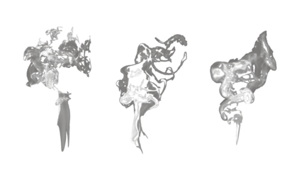 Set of black steam looking like smoke isolated on white background. Collection of clouds of black smoke.