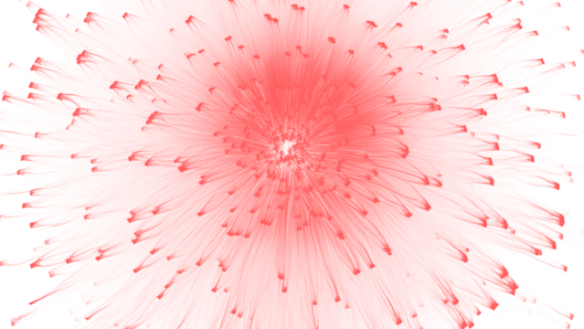 Red fireworks isolated on transparent background for celebrations