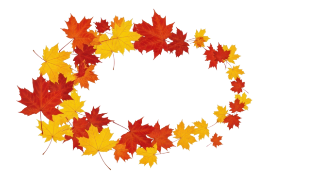 The Quiet Drama of Fall: Leaves Falling Slowly onto a Purely Transparent Overlay.