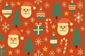 Fototapeta premium Festive holiday pattern illustration.