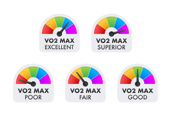 VO2 max fitness health exercise performance meter icons