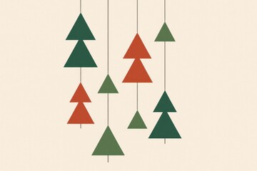 Obraz premium Minimalist geometric tree pattern background