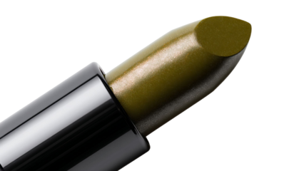 PNG of An elegant green lipstick with a unique metallic sheen, perfect for bold makeup styles.