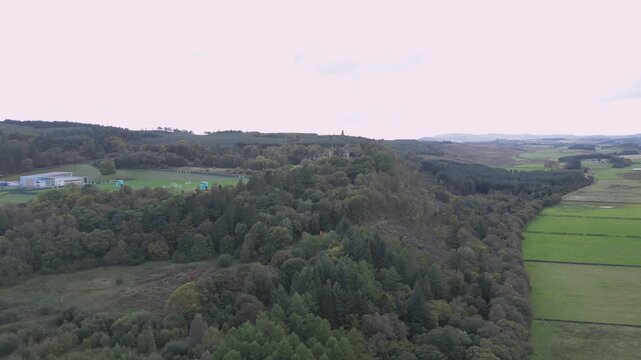 Low level aerial footage of Glasgow Celtic FC training centre.